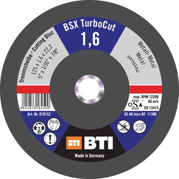 Trennscheibe BSX TurboCut Metall Ø 180 x 1,6 mm
